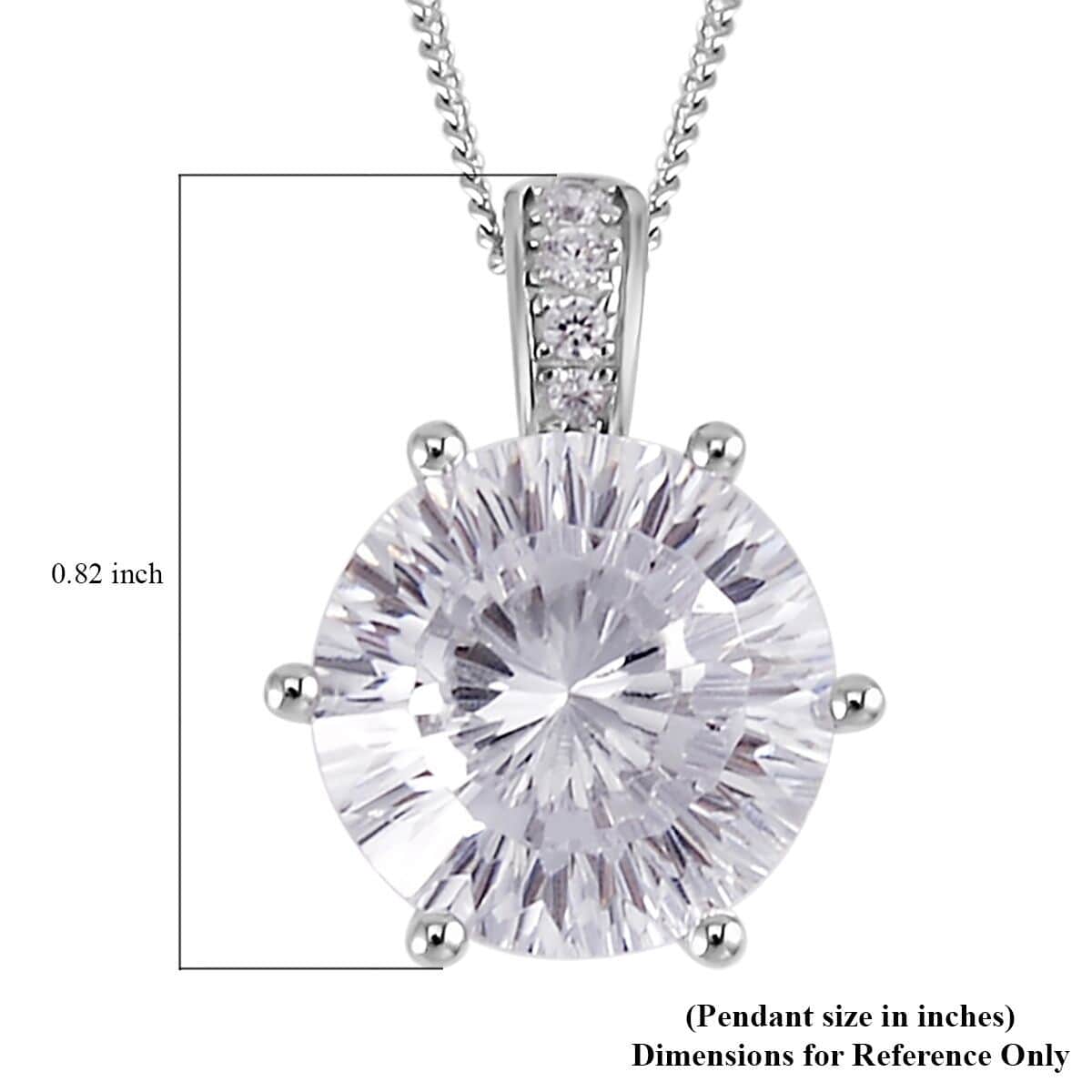 Lustro Stella Finest CZ Pendant Necklace (18 Inches) in Rhodium Over Sterling Silver 3.10 ctw image number 5