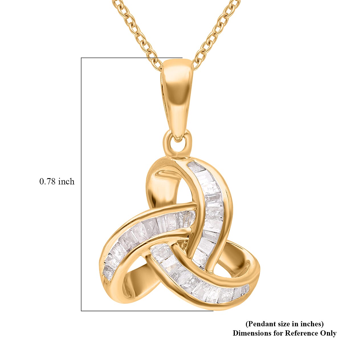 Diamond Knot Pendant Necklace 18 Inches in Vermeil Yellow Gold Over Sterling Silver 0.25 ctw image number 5