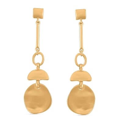 Set of 2 Geometrical Earrings in Silvertone and Goldtone