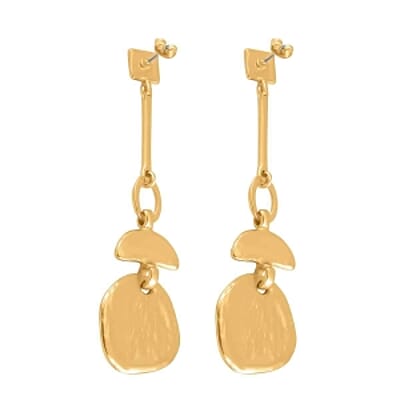 Set of 2 Geometrical Earrings in Silvertone and Goldtone