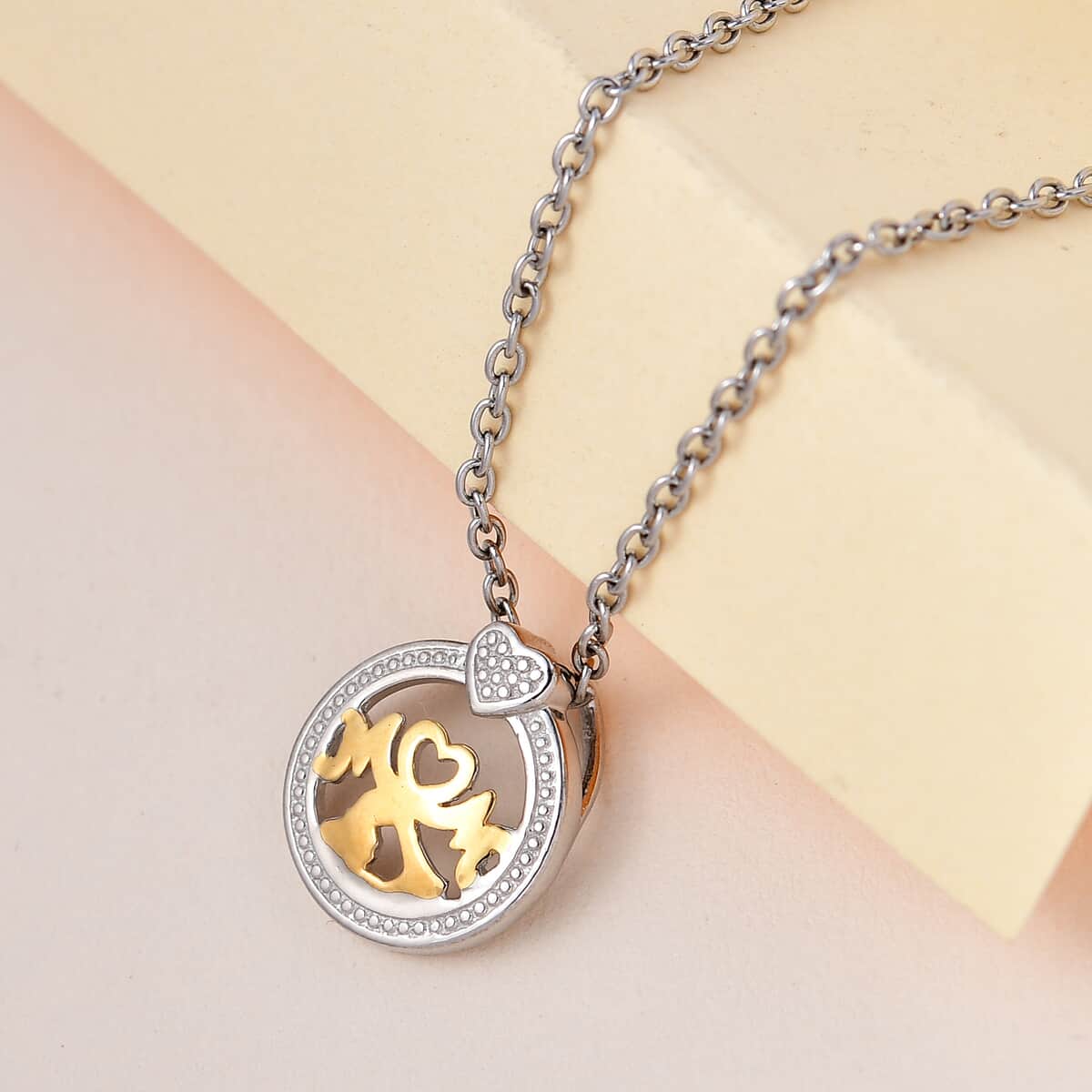 Pendant Necklace 20 Inches in 14K YG Over and Sterling Silver and Stainless Steel image number 1