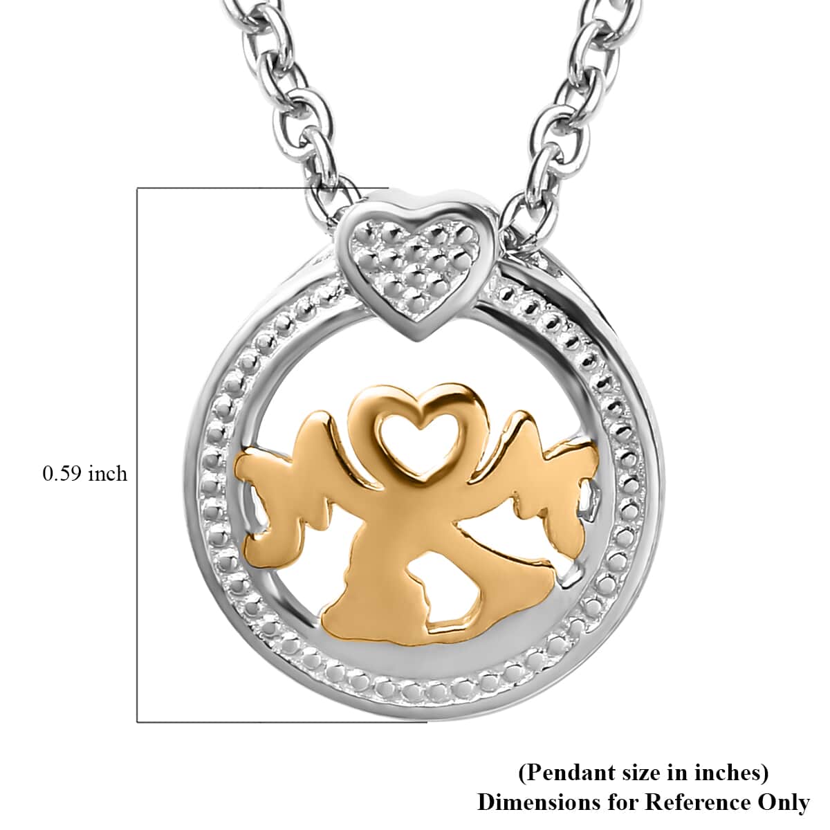 Pendant Necklace 20 Inches in 14K YG Over and Sterling Silver and Stainless Steel image number 6