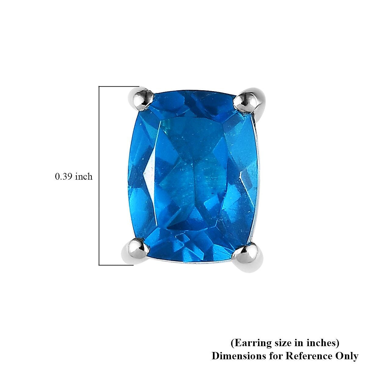 Karis Caribbean Quartz (Triplet) Set of 2 Solitaire Stud Earrings in Platinum Bond 6.25 ctw image number 4