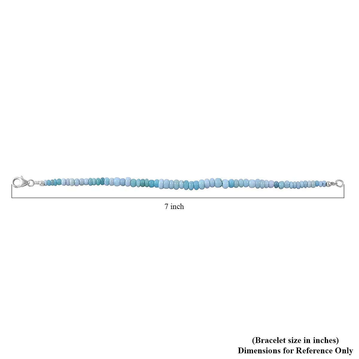 Enhanced Blue Opal Beaded Necklace And Bracelet Set, Blue Opal Jewelry Set, 18 Inch Bead Necklace, 7.25 Inch Bead Bracelet, Rhodium Over Sterling Silver Jewelry Set 100.00 ctw
