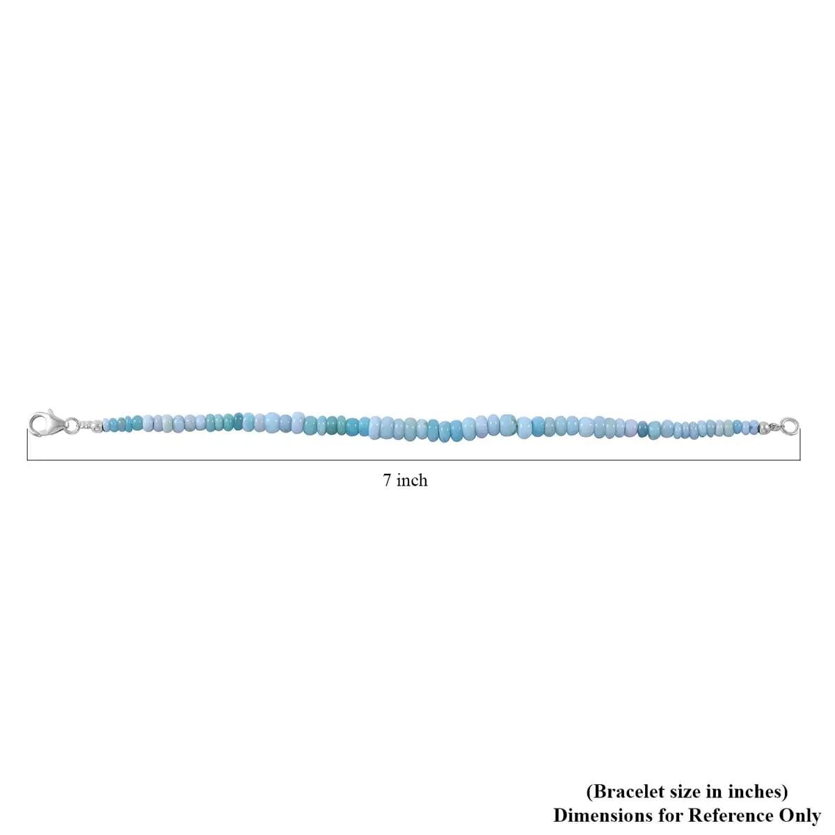 Enhanced Blue Opal Beaded Necklace 18 Inches and Bracelet 7.25In in Rhodium Over Sterling Silver 100.00 ctw image number 6