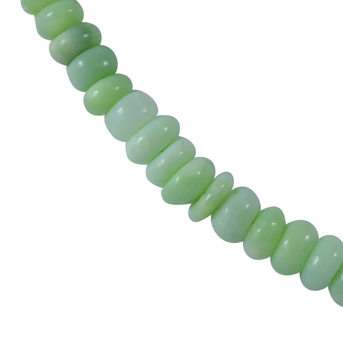 Enhanced Green Opal 100.00 ctw Beaded Necklace (18 Inches) and Bracelet (7.25In) in Rhodium Over Sterling Silver image number 4