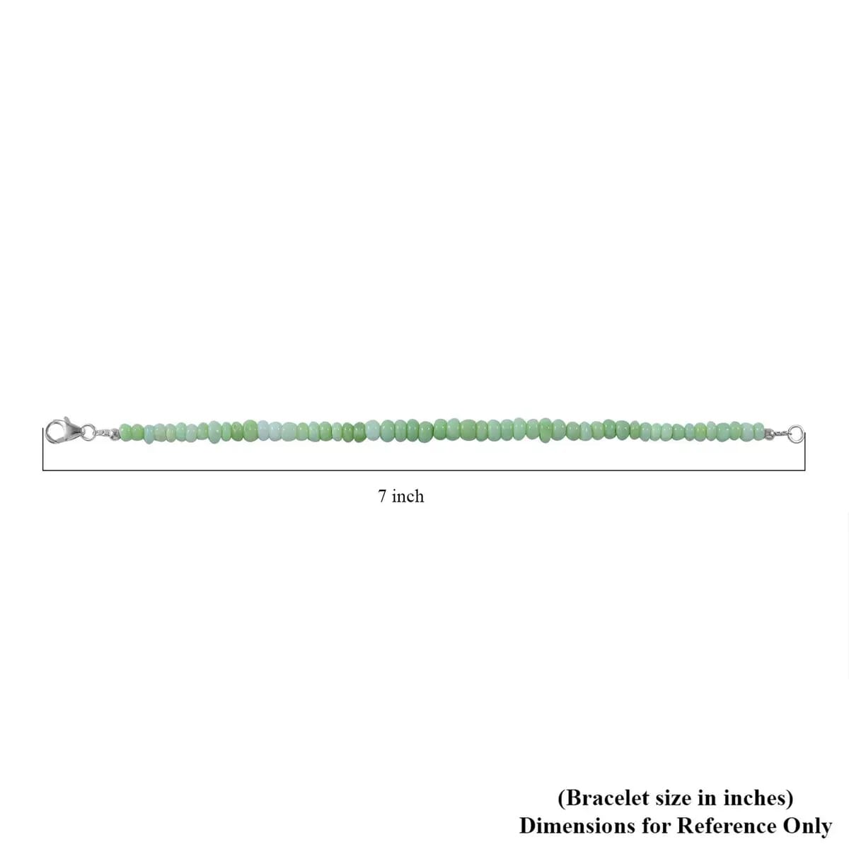 Enhanced Green Opal 100.00 ctw Beaded Necklace (18 Inches) and Bracelet (7.25In) in Rhodium Over Sterling Silver image number 6