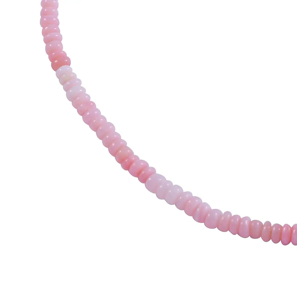 Enhanced Pink Opal 100.00 ctw Beaded Necklace 18 Inches and Bracelet (7.25In) in Rhodium Over Sterling Silver image number 4