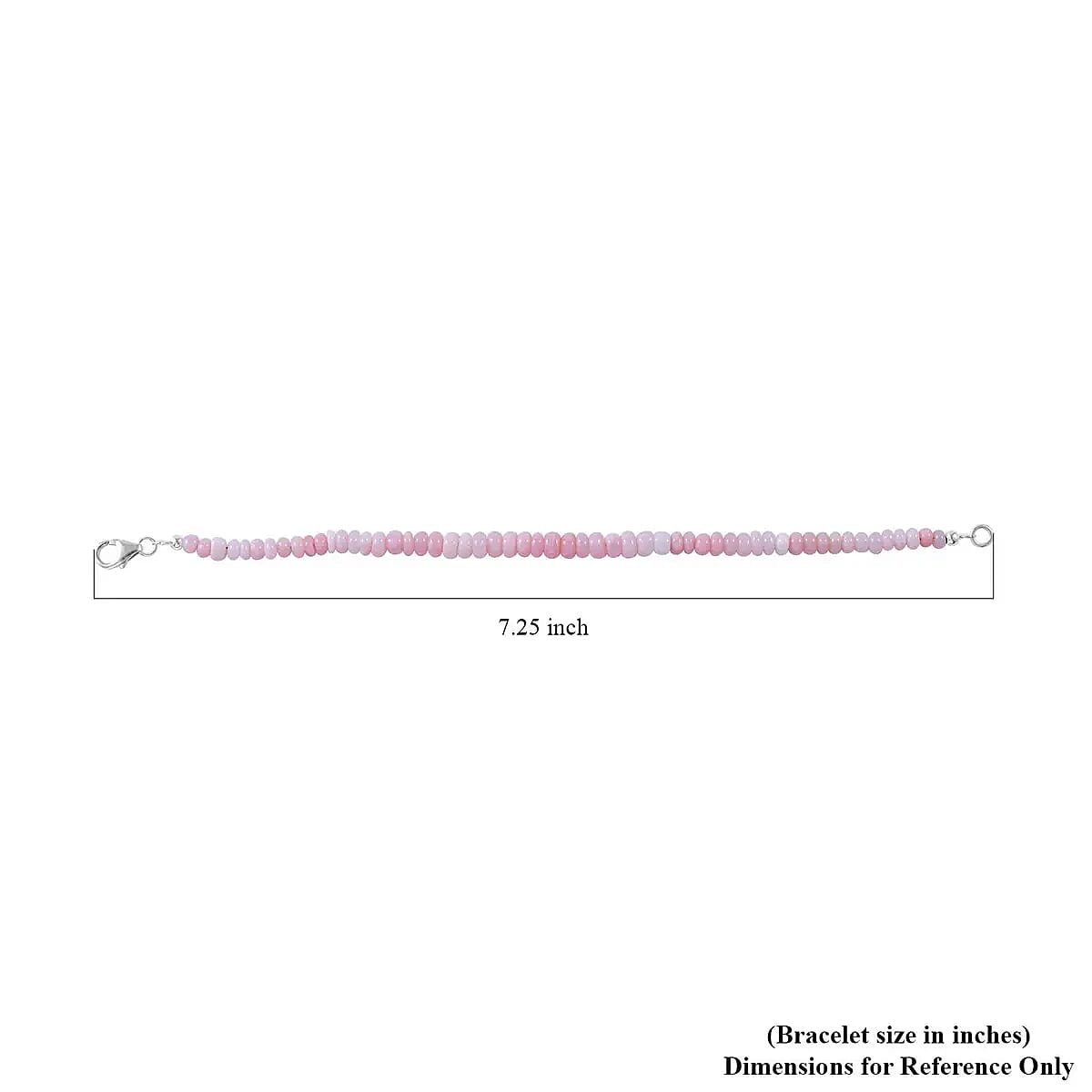 Enhanced Pink Opal 100.00 ctw Beaded Necklace 18 Inches and Bracelet (7.25In) in Rhodium Over Sterling Silver image number 6