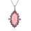 Premium Peruvian Pink Opal and Orissa Rhodolite Garnet Floral Pendant Necklace 20 Inches in Platinum Over Sterling Silver 4.40 ctw