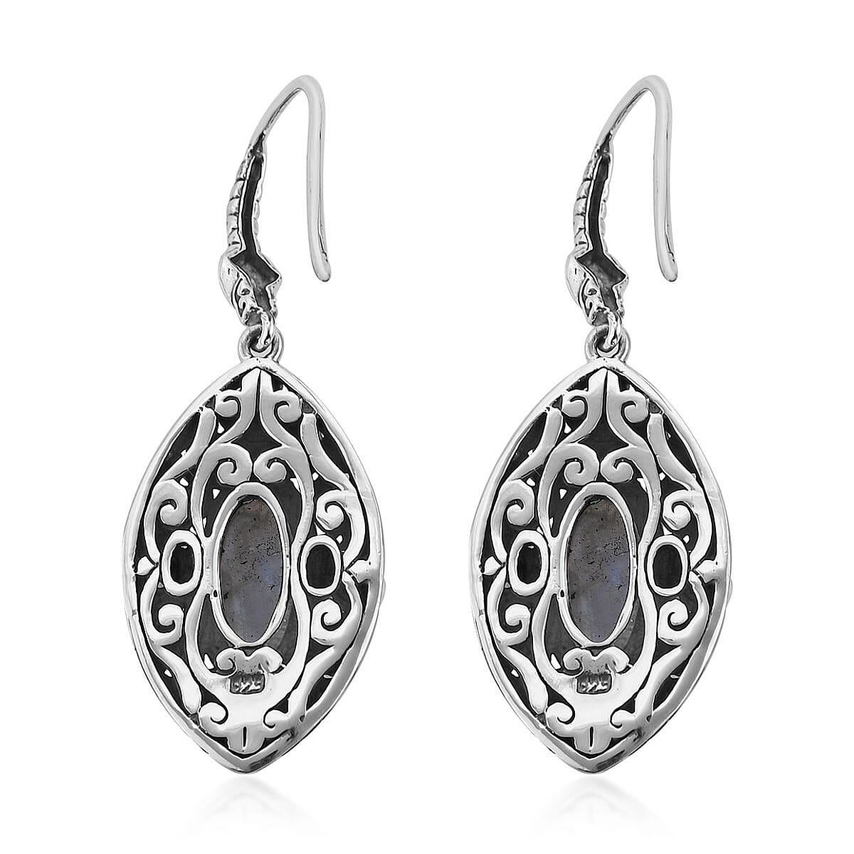 Bali Legacy Rainbow Moonstone, Amethyst Ring Size 9, Earrings and Pendant in Sterling Silver 25.10 ctw image number 6