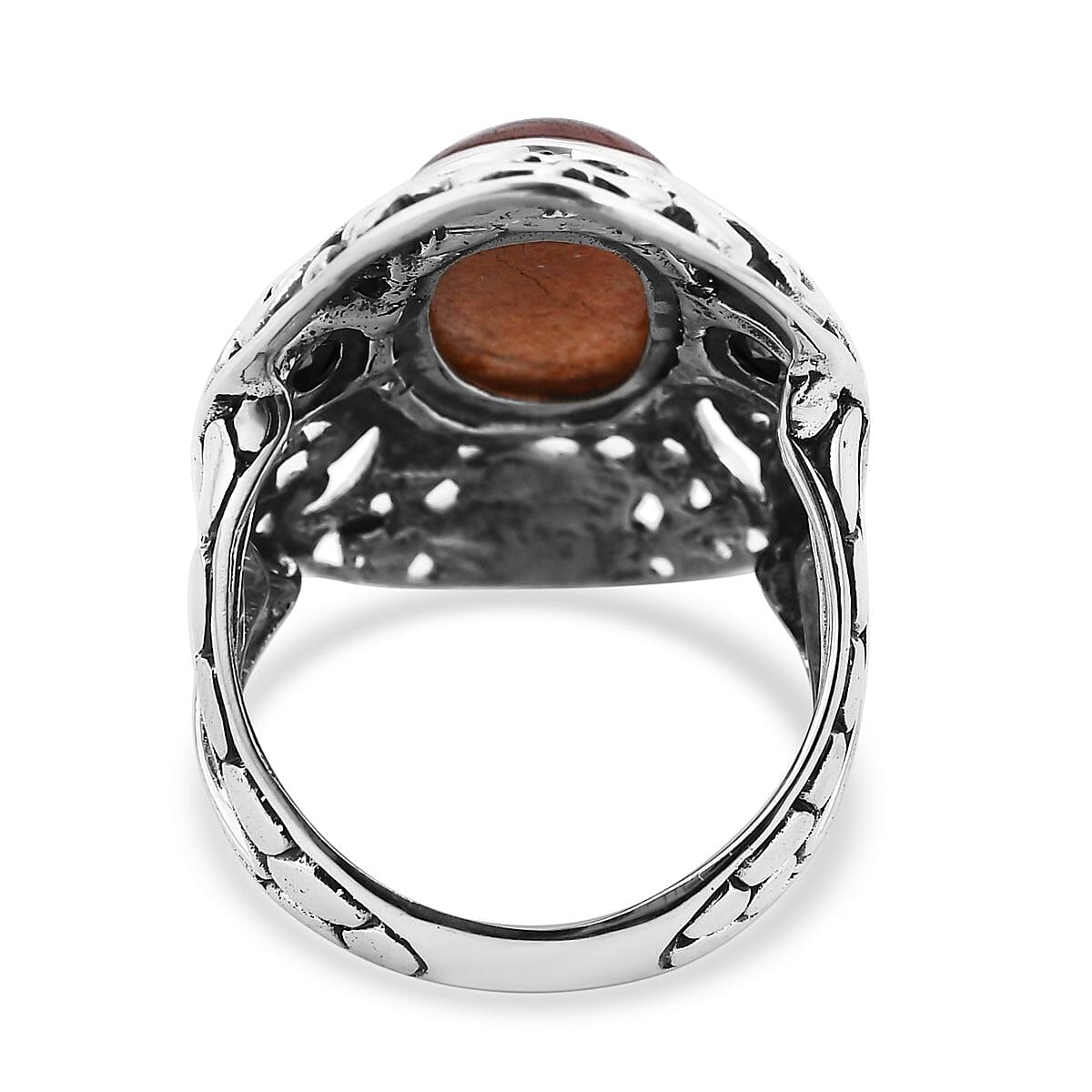 Bali Legacy Sri Lankan Sunstone, Brazilian Citrine Ring Size 8, Earrings and Pendant in Sterling Silver 21.60 ctw image number 3