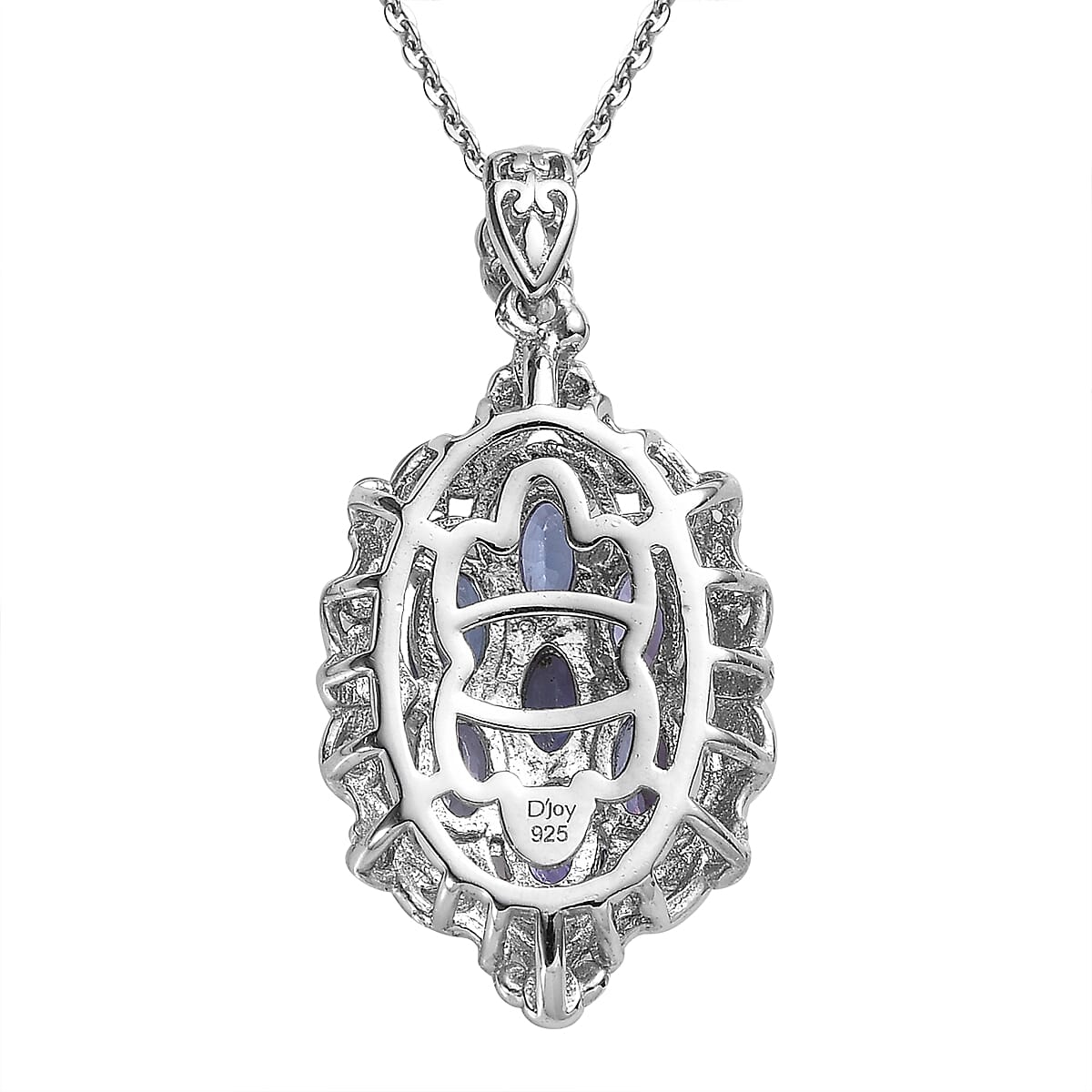 Premium Tanzanite Pendant Necklace 20 Inches in Vermeil YG and Platinum Over Sterling Silver 1.85 ctw