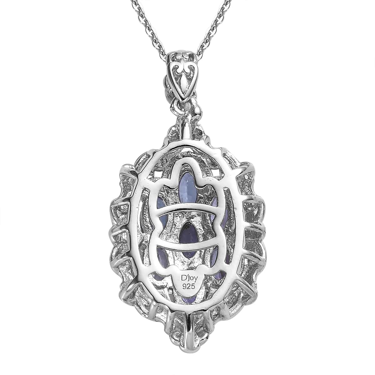 Premium Tanzanite Pendant Necklace 20 Inches in Vermeil YG and Platinum Over Sterling Silver 1.85 ctw image number 4