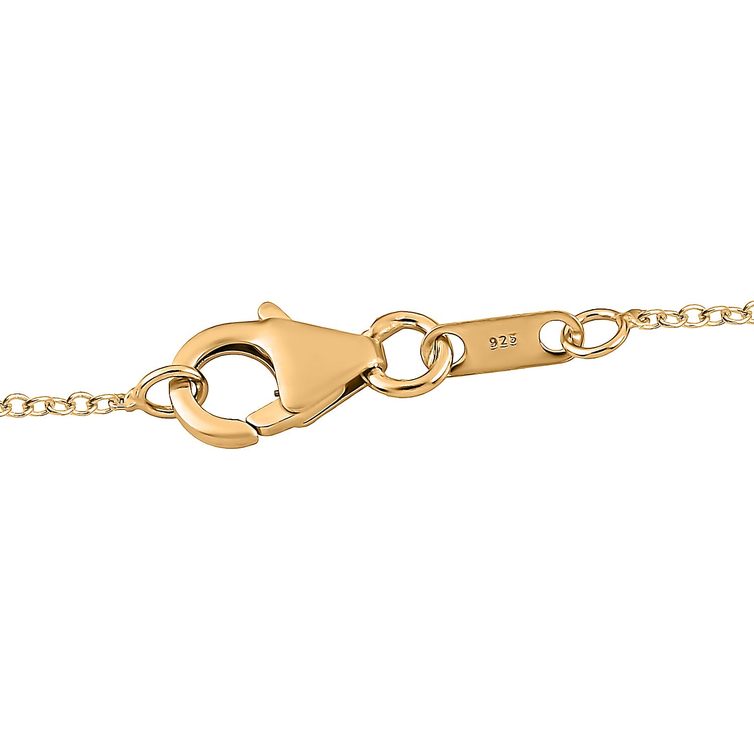 White Zircon Floral Leaf Pendant Necklace 20 Inches in Vermeil Yellow Gold Over Sterling Silver 0.25 ctw