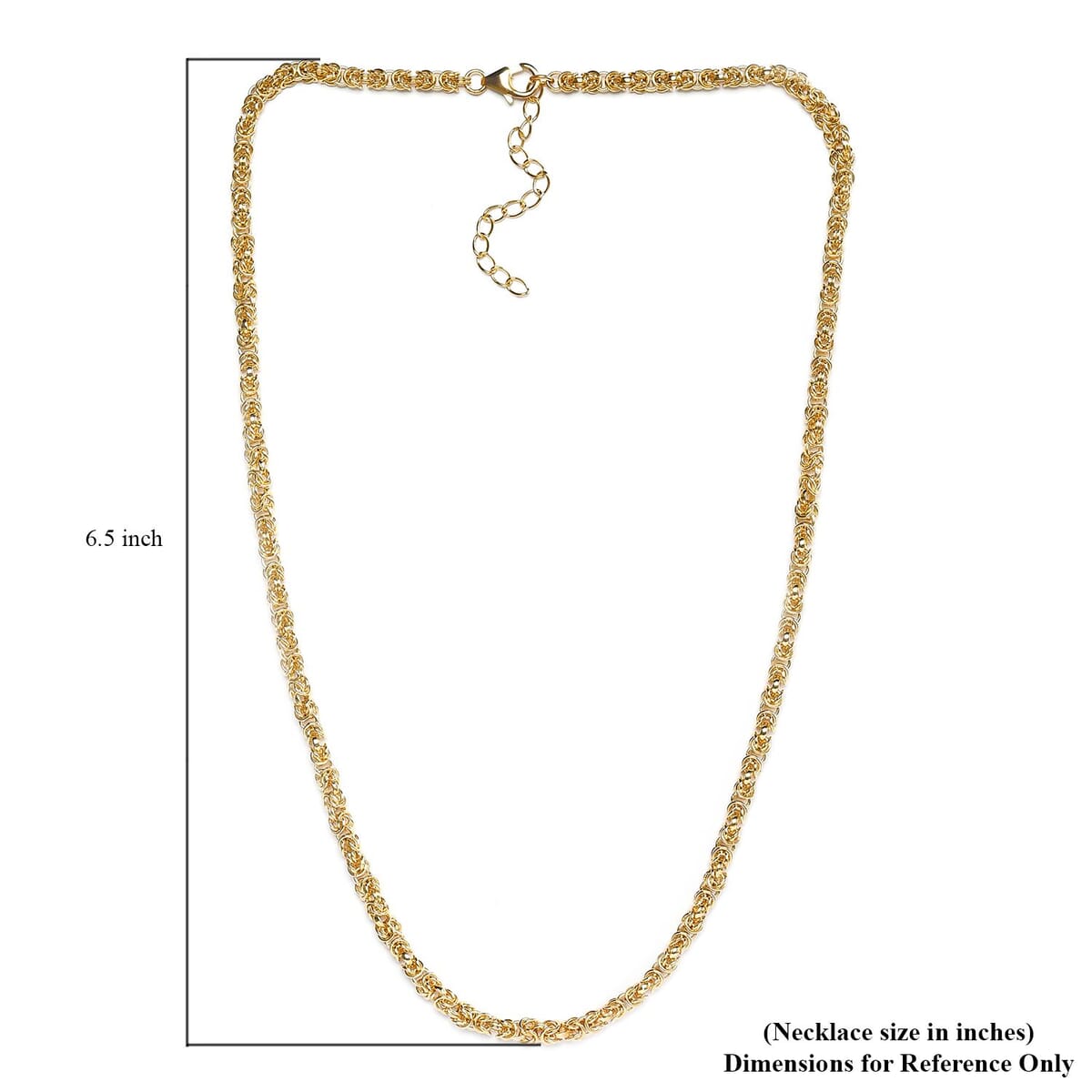 Artisan Crafted Vermeil Yellow Gold Over Sterling Silver Byzantine Bracelet (7.25-9.25In) and Necklace 18-20Inches 26 Grams image number 3