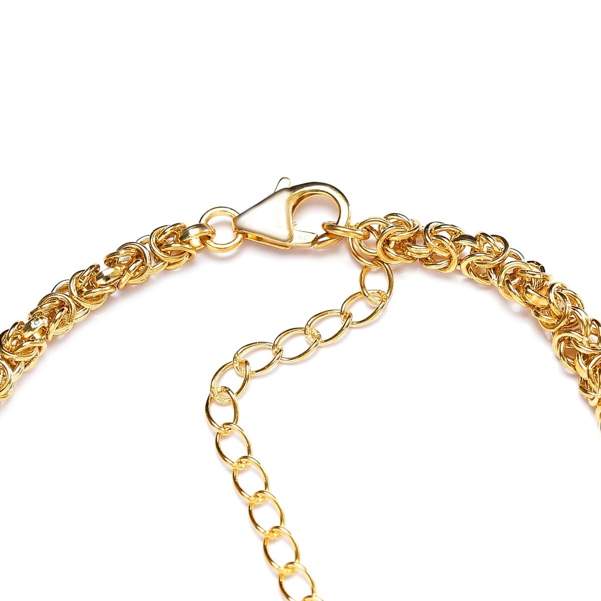 Artisan Crafted Vermeil Yellow Gold Over Sterling Silver Byzantine Bracelet (7.25-9.25In) and Necklace 18-20Inches 26 Grams image number 5