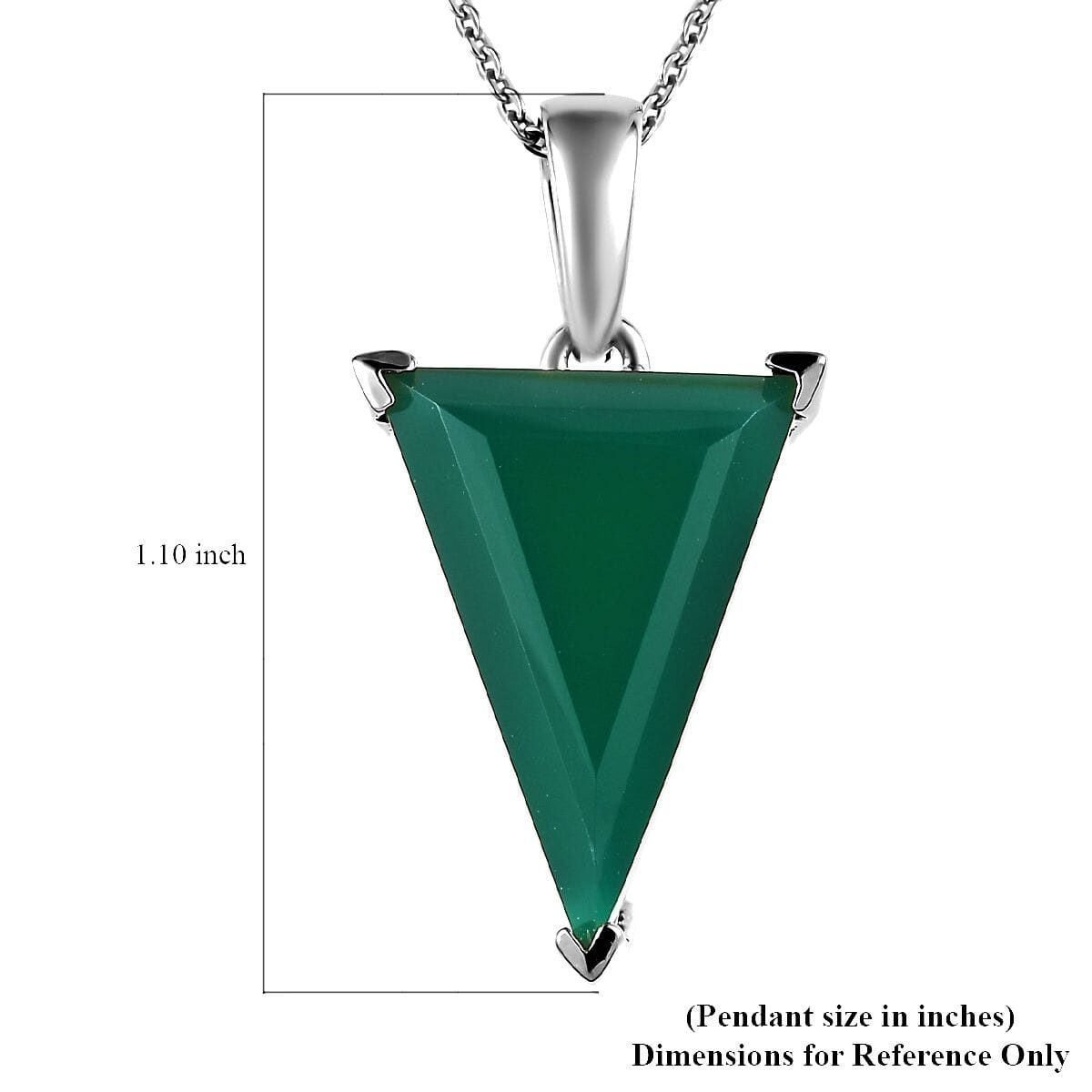 Verde Onyx Solitaire Pendant Necklace 20 Inches in Platinum Over Sterling Silver 7.00 ctw image number 6