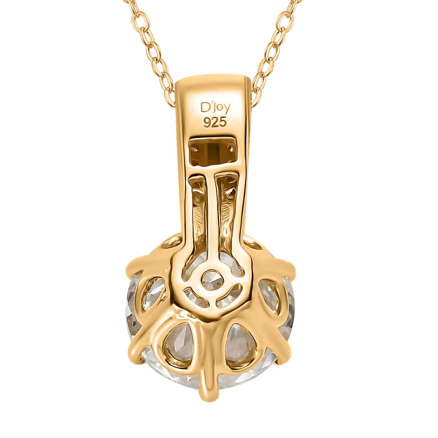 Moissanite 2.60 ctw Pendant Necklace, Solitaire Pendant Necklace ,20 Inch Pendant Necklace, Vermeil Yellow Gold Over Sterling Silver Pendant Necklace