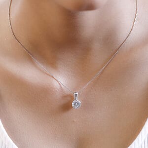 Moissanite 2.60 ctw Pendant Necklace, Solitaire Pendant Necklace, Pendant Necklace, Platinum Over Sterling Silver Pendant Necklace 20 Inch