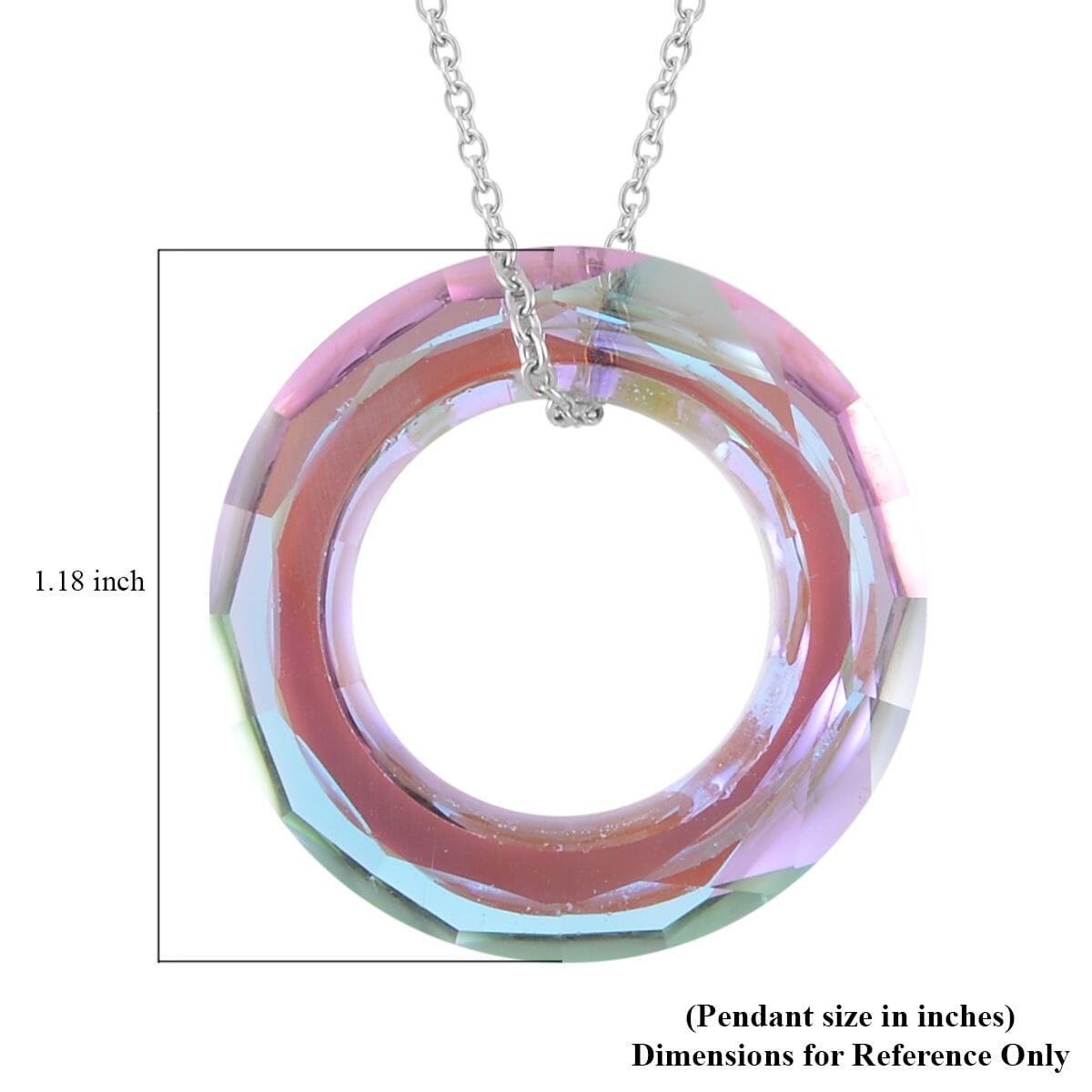 Simulated Pink Magic Color Quartz Solitaire Pendant in Sterling Silver with Stainless Steel Necklace 20 Inches image number 5