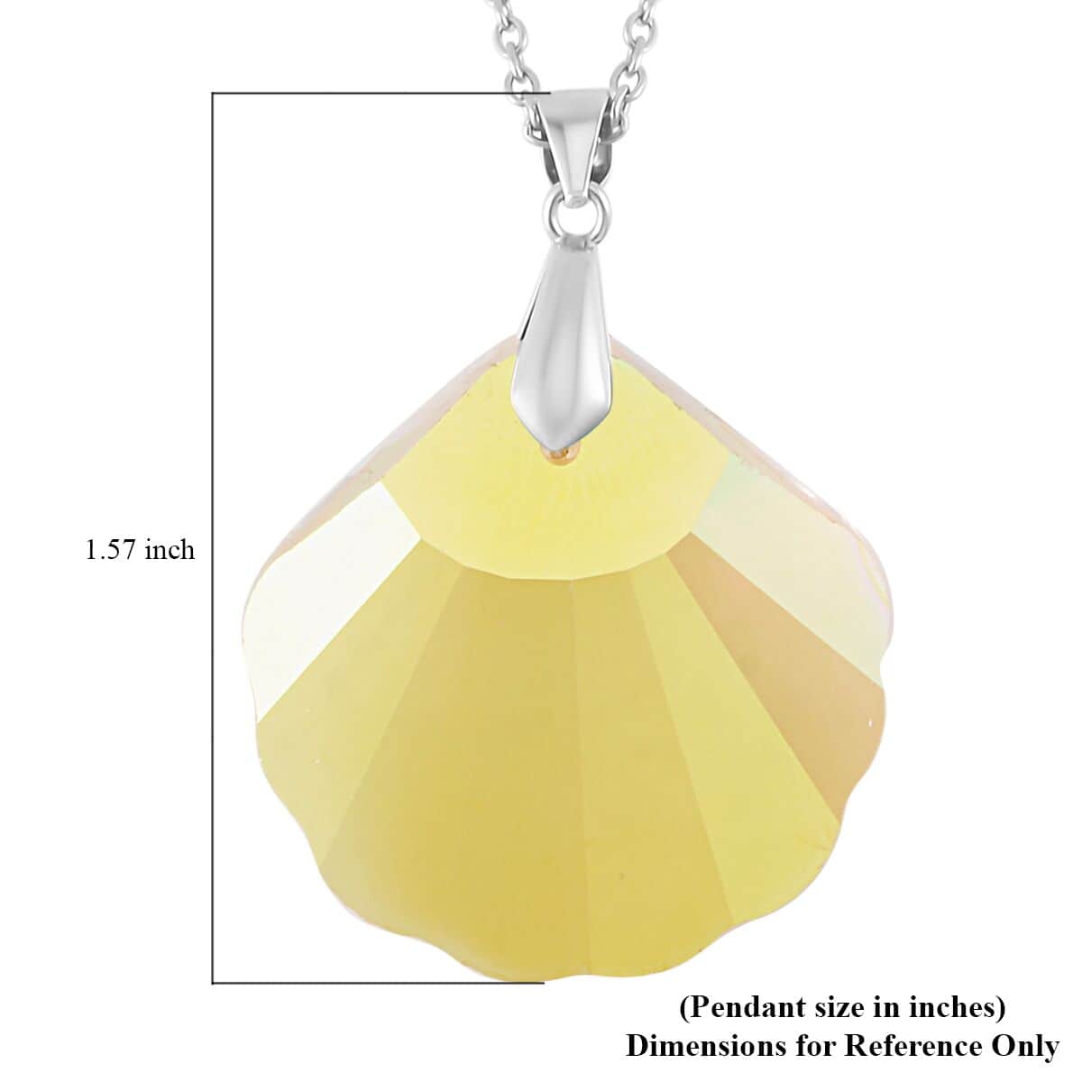 Simulated Yellow Topaz Pendant in Rhodium Over Sterling Silver with Stainless Steel Necklace (20 Inches) image number 5