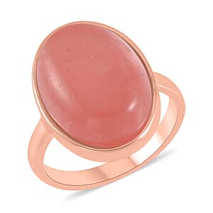 Cherry Quartz Bracelet (7.5-9.5In), Stud Earrings, Ring (Size 8.0) and Pendant Necklace 18 Inches in Rosetone 110.00 ctw