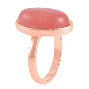 Cherry Quartz Bracelet (7.5-9.5In), Stud Earrings, Ring (Size 8.0) and Pendant Necklace 18 Inches in Rosetone 110.00 ctw