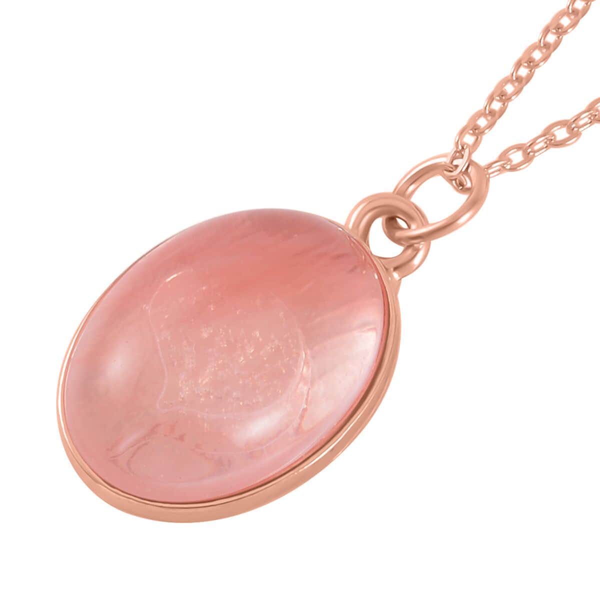 Cherry Quartz Bracelet (7.5-9.5In), Stud Earrings, Ring (Size 8.0) and Pendant Necklace 18 Inches in Rosetone 110.00 ctw image number 6