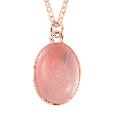 Cherry Quartz Bracelet (7.5-9.5In), Stud Earrings, Ring (Size 9.0) and Pendant Necklace 18 Inches in Rosetone 110.00 ctw