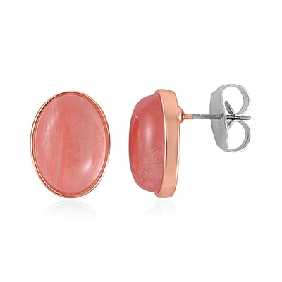 Cherry Quartz Bracelet (7.5-9.5In), Stud Earrings, Ring (Size 9.0) and Pendant Necklace 18 Inches in Rosetone 110.00 ctw