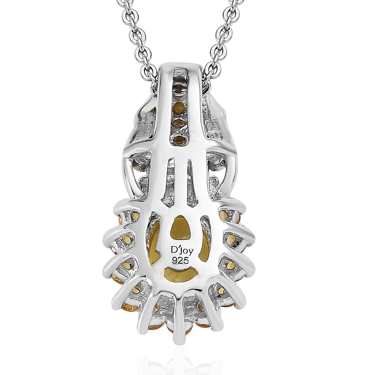 Madagascar Yellow Sapphire Pendant Necklace 20 Inches in Platinum Over Sterling Silver 1.40 ctw image number 4
