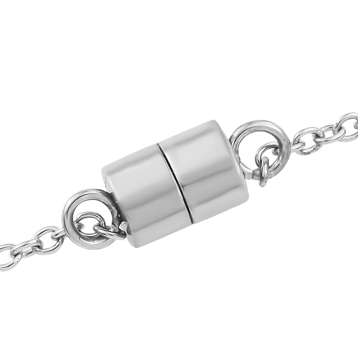 Thai Black Spinel, White Zircon DAD Men's Pendant Necklace (20 Inches) in Stainless Steel 1.00 ctw , Tarnish-Free, Waterproof, Sweat Proof Jewelry image number 5