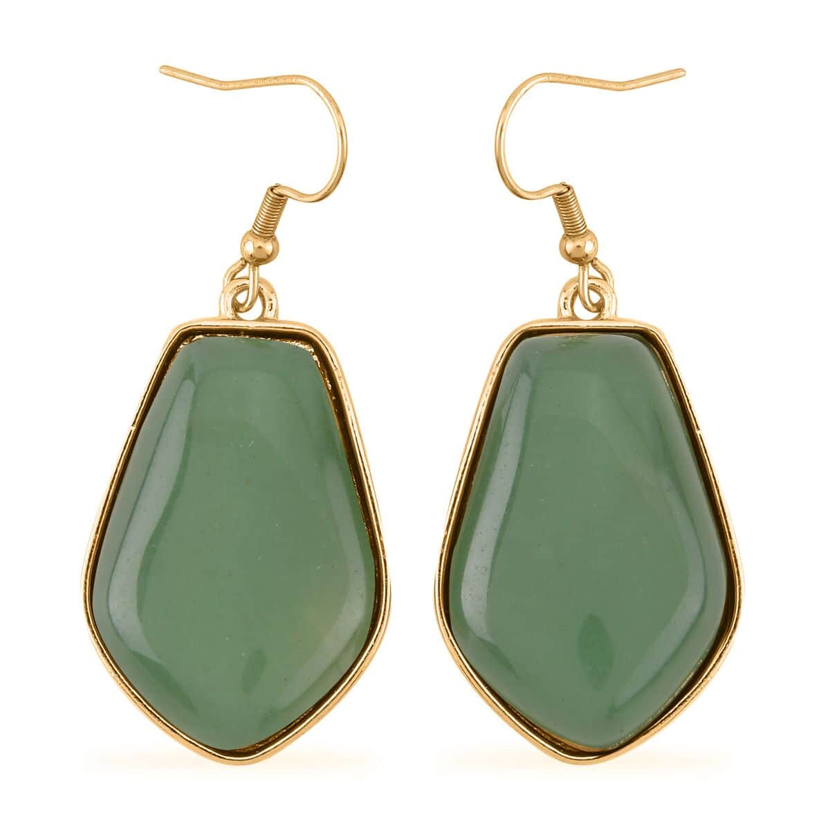 Green Aventurine Drop Earrings and Beaded Necklace 18-20 Inches in Goldtone 298.00 ctw image number 5