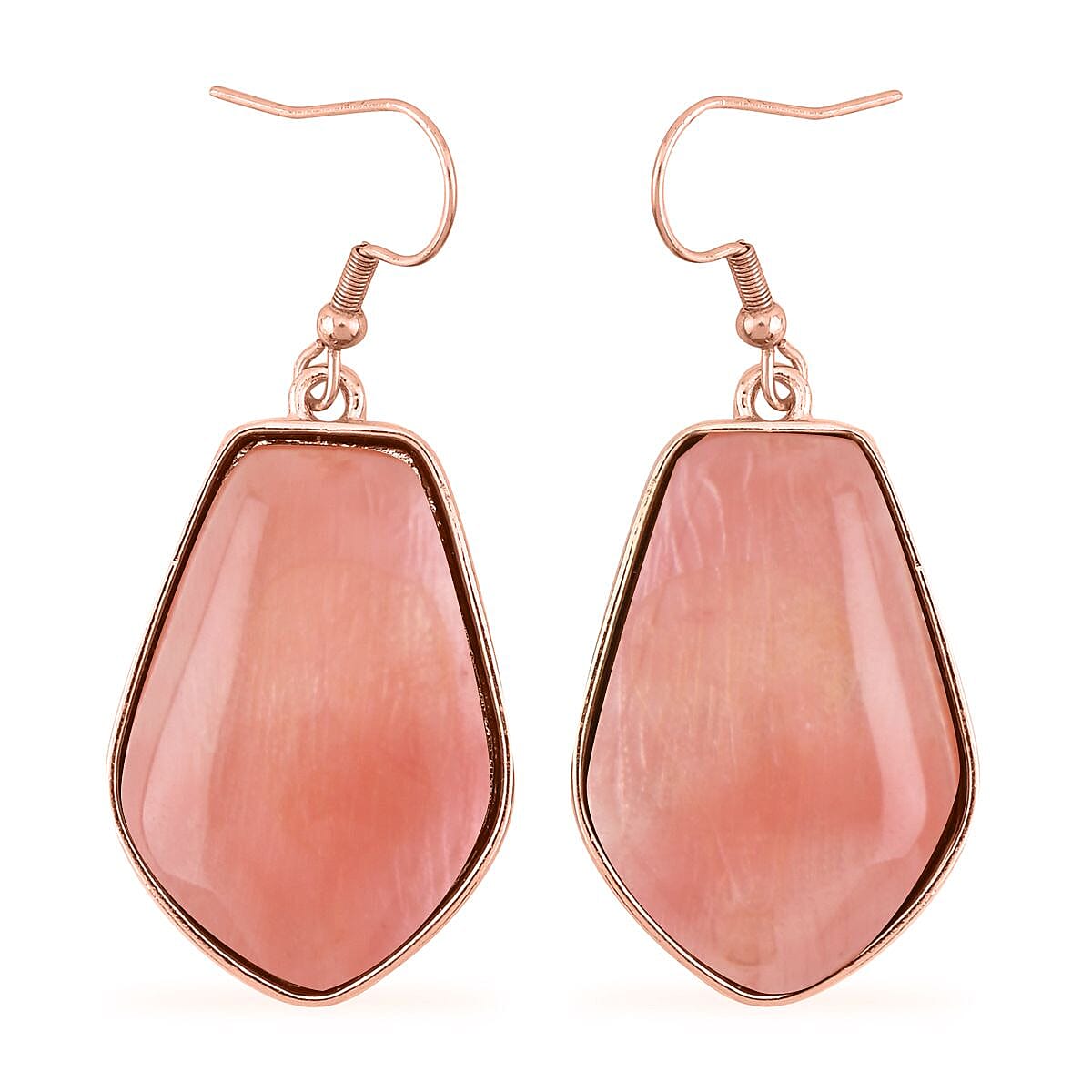 Cherry Quartz Drop Earrings and Beaded Necklace 18-20 Inches in Rosetone 298.00 ctw image number 5