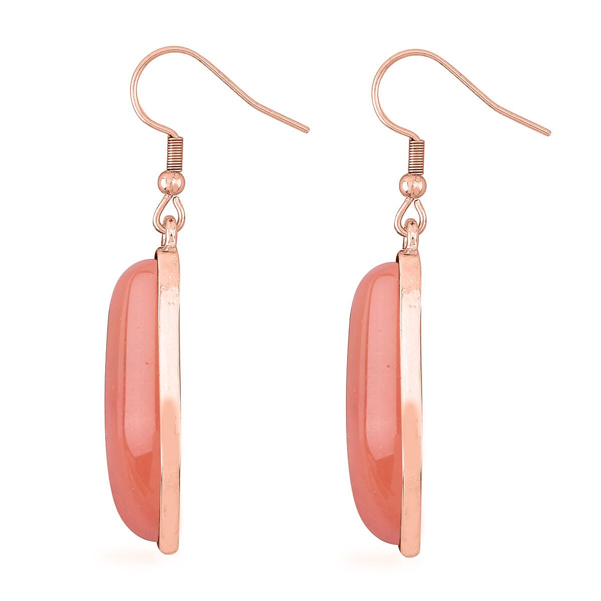 Cherry Quartz Drop Earrings and Beaded Necklace 18-20 Inches in Rosetone 298.00 ctw image number 6