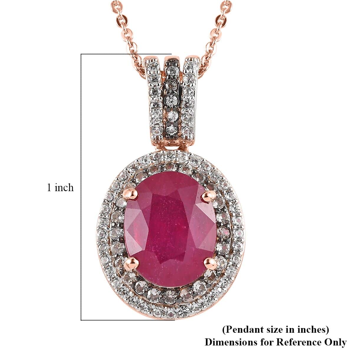 Niassa Ruby (FF), White and Champagne Zircon Pendant Necklace 20 Inches in Vermeil Rose Gold Over Sterling Silver 3.85 ctw Be the first to write a review image number 6