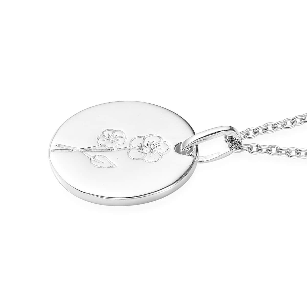 Pendant in Sterling Silver with Stainless Steel Necklace 20 Inches image number 3