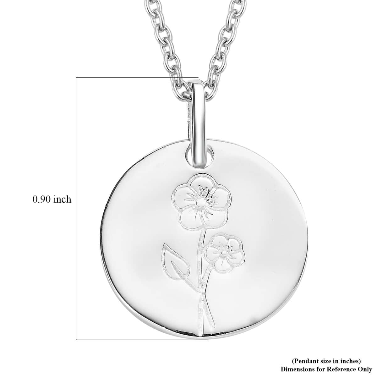 Pendant in Sterling Silver with Stainless Steel Necklace 20 Inches image number 6