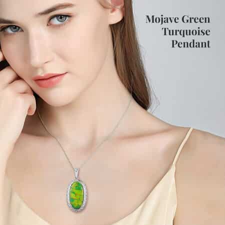 Poppy Green Pink Necklace Beads and Stainless Steel Picture Pendant
