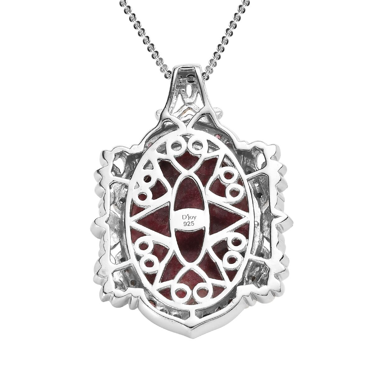 Norwegian Thulite and Multi Gemstone Pendant Necklace 20 Inches in Vermeil YG and Platinum Over Sterling Silver 19.60 ctw image number 4