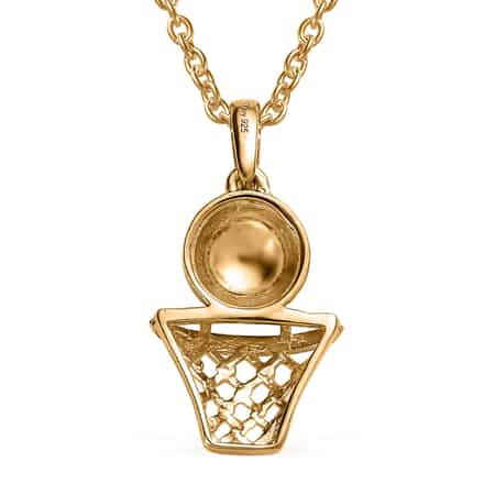 Buy Vermeil YG and Platinum Over Sterling Silver Pendant with Stainless  Steel Necklace 20 Inches at