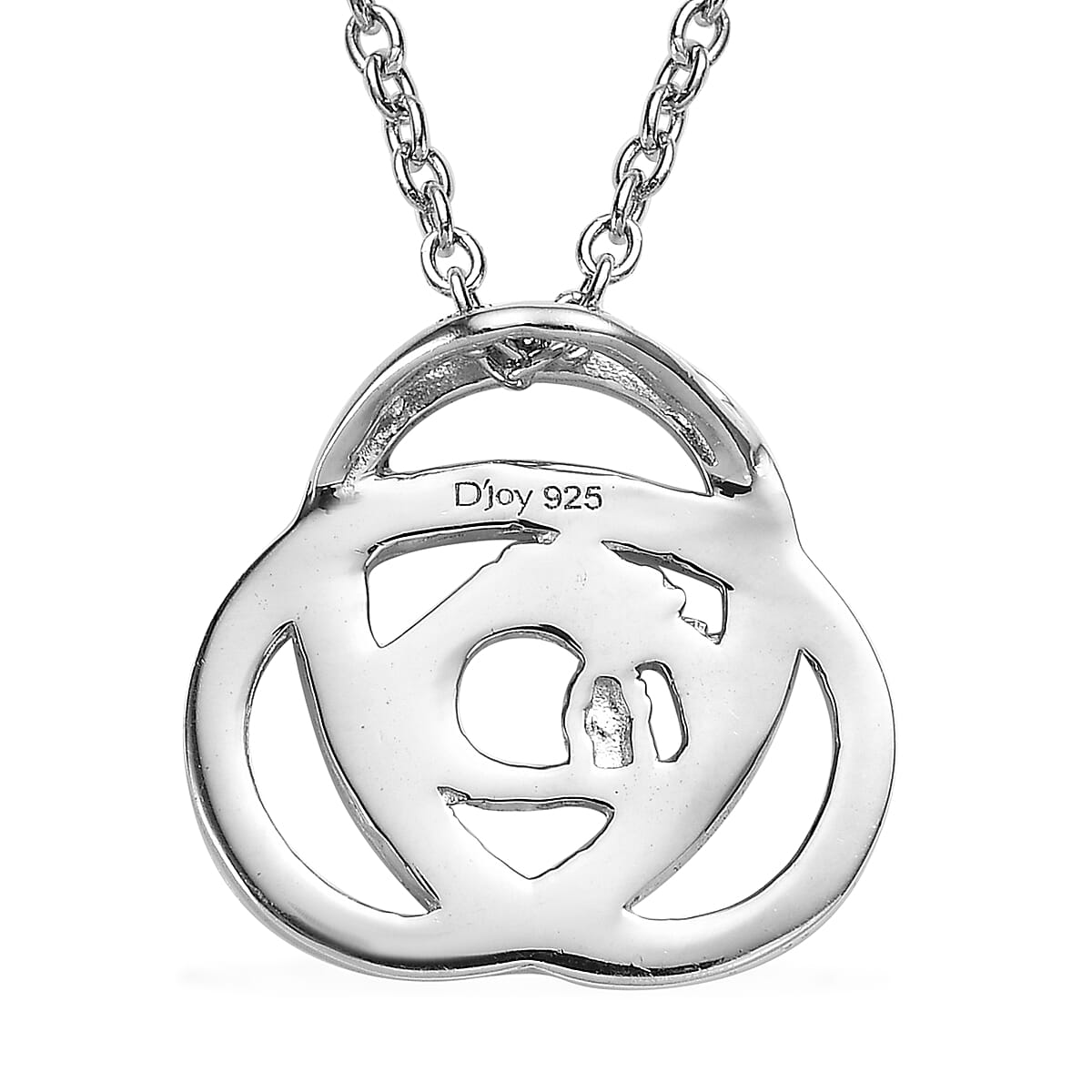 Vermeil YG, Platinum Over Sterling Silver Pendant with Stainless Steel Necklace 20 Inches 3.85 Grams