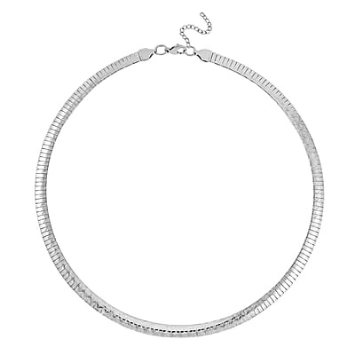 Omega Zig-Zag Texture Chain Necklace 20-22 Inches, Bracelet (7.50-9.50In) and Earrings in Stainless Steel, Durable Jewelry Set, Birthday Gift For Her