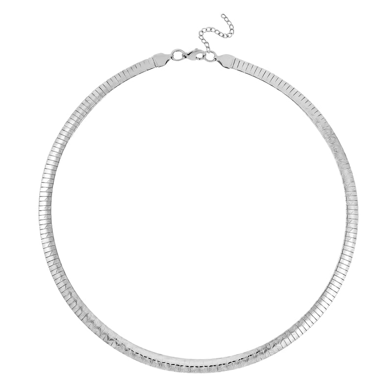Omega Zig-Zag Texture Chain Necklace 20-22 Inches, Bracelet (7.50-9.50In) and Earrings in Stainless Steel, Durable Jewelry Set, Birthday Gift For Her
