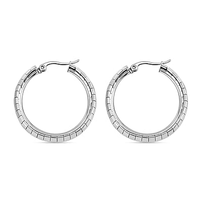 Omega Zig-Zag Texture Chain Necklace 20-22 Inches, Bracelet (7.50-9.50In) and Earrings in Stainless Steel, Durable Jewelry Set, Birthday Gift For Her
