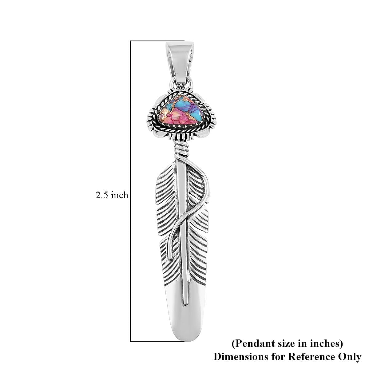 Santa Fe Style Rainbow Turquoise Pendant and Earrings in Sterling Silver 2.50 ctw