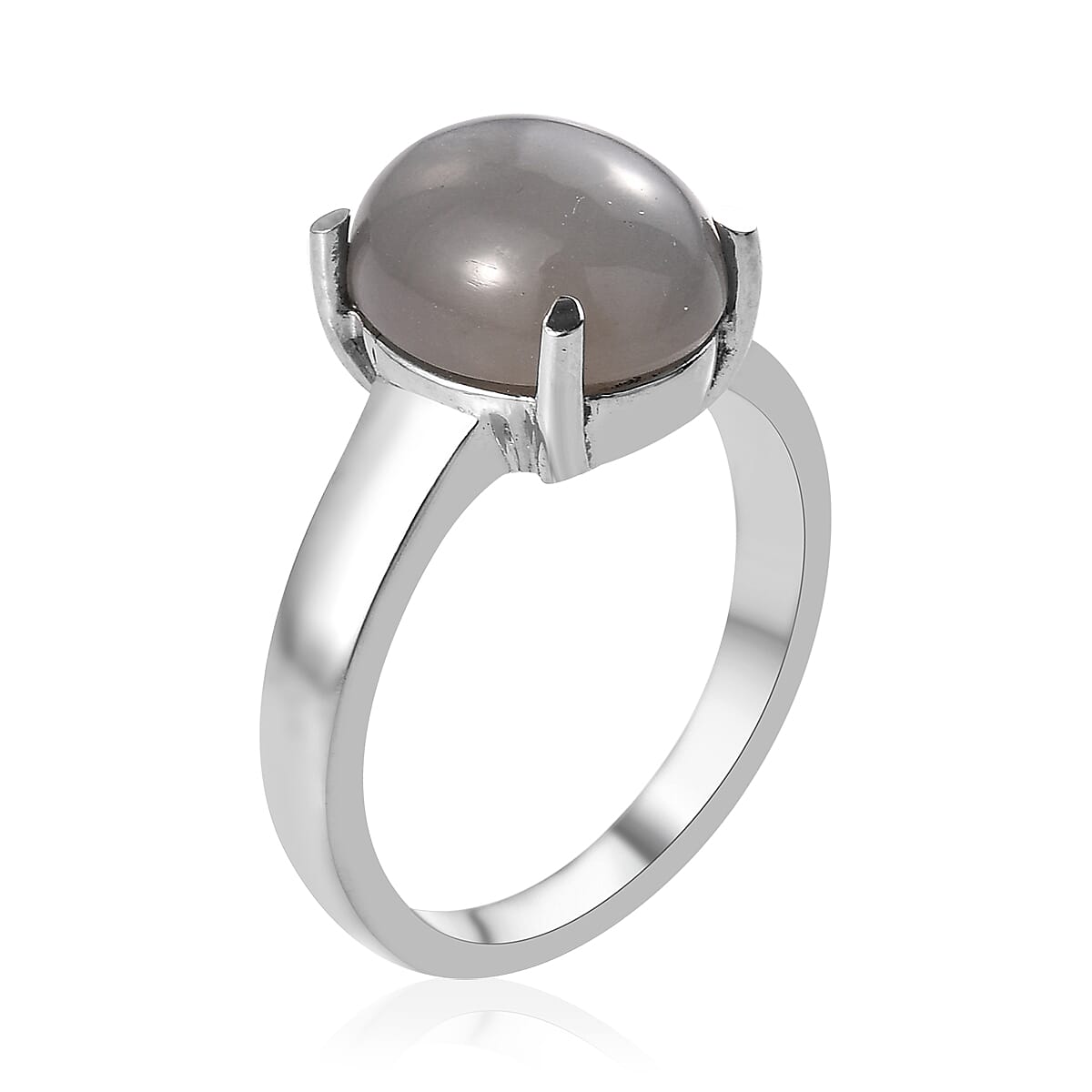 Titanium Moonstone Solitaire Ring and Pendant Necklace 20 Inches in Stainless Steel 8.15 ctw image number 4