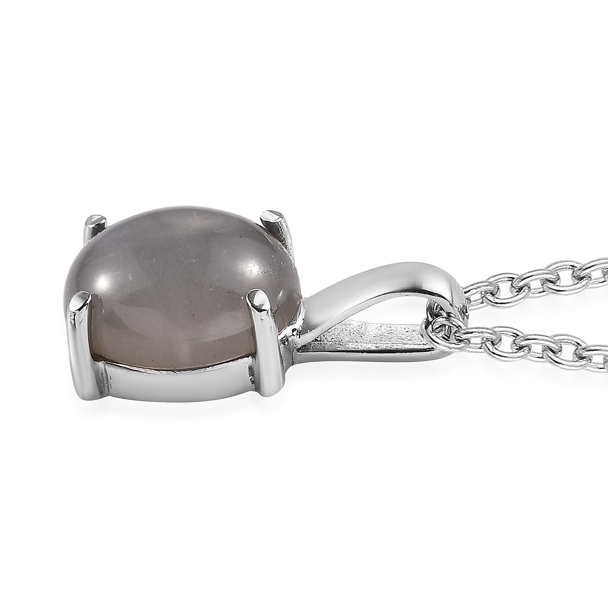 Titanium Moonstone Solitaire Ring and Pendant Necklace 20 Inches in Stainless Steel 8.15 ctw image number 7