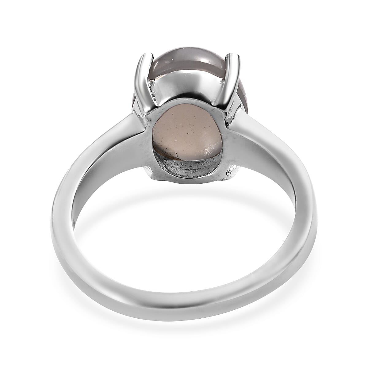 Titanium Moonstone Solitaire Ring (Size 9.0) and Pendant Necklace (20 Inches) in Stainless Steel 8.15 ctw , Tarnish-Free, Waterproof, Sweat Proof Jewelry image number 5